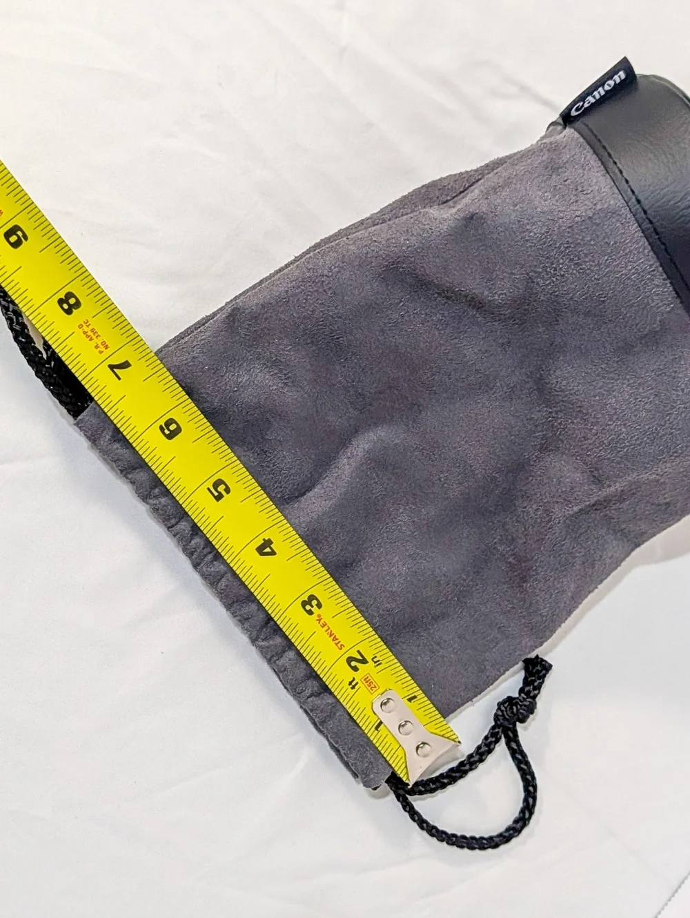 Canon LP1222 Soft Lens Case Pouch - Gray Suede & Leather Base